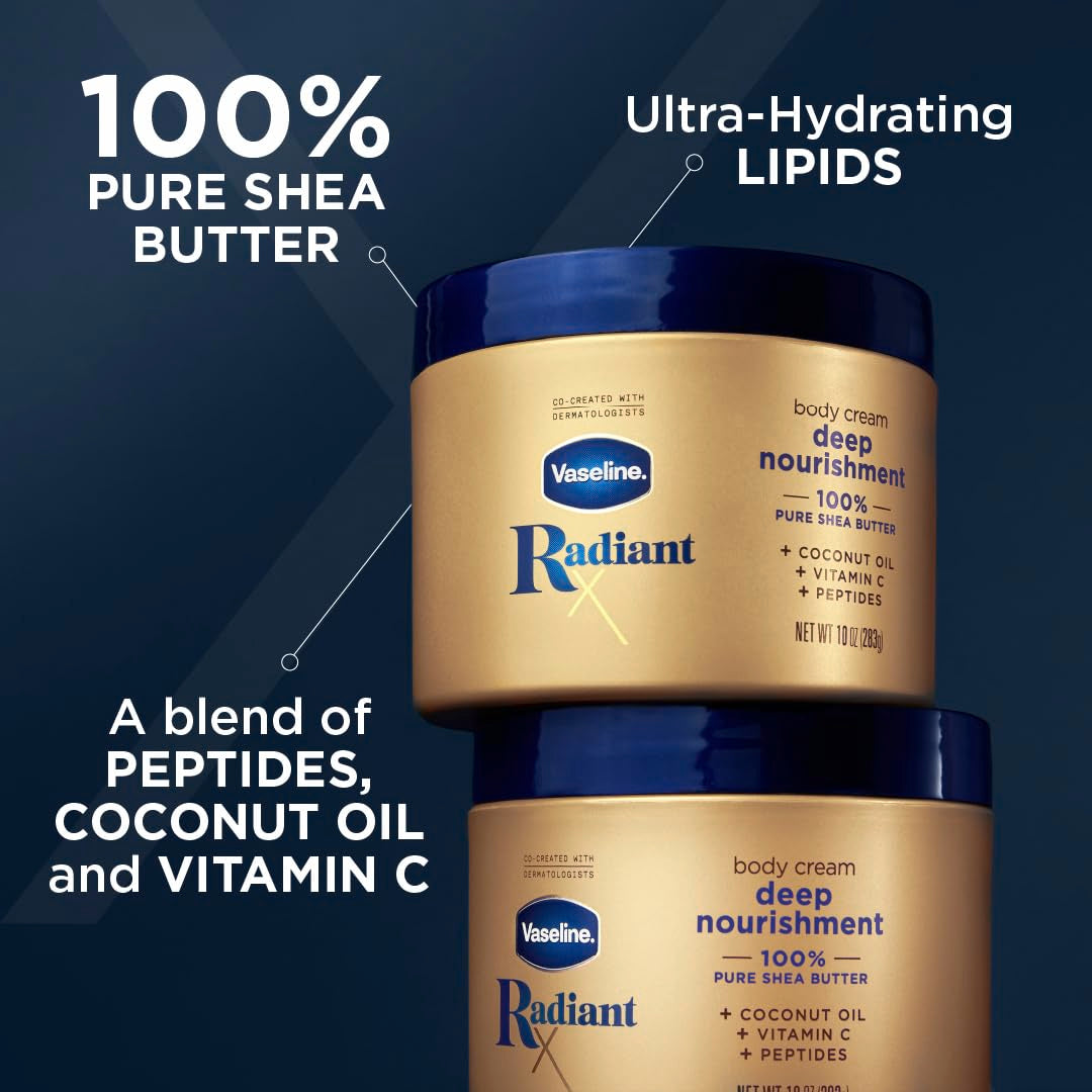 Vaseline Radiant X Deep Nourishment Body Cream, 283 g / 10 oz.