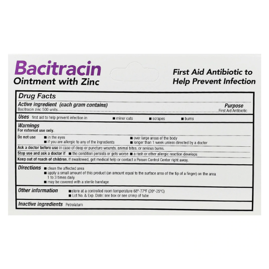 First Aid Research Bacitracin Ointment with Zinc, 0.5 oz. / 14 g