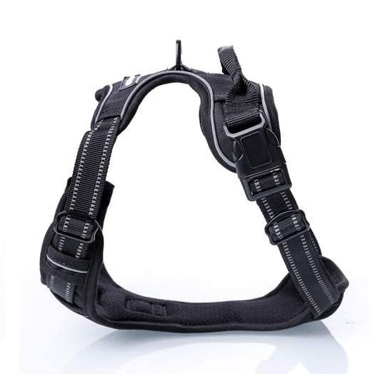 Rabbitgoo No-Pull Adjustable Dog Harness for Large Dogs, Black, Chest 20.5-36 inches