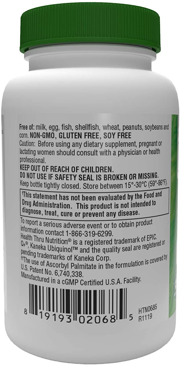 Health Thru Nutrition Ubiquinol CoQ10 300 mg, 30 Softgels Superior Absorption