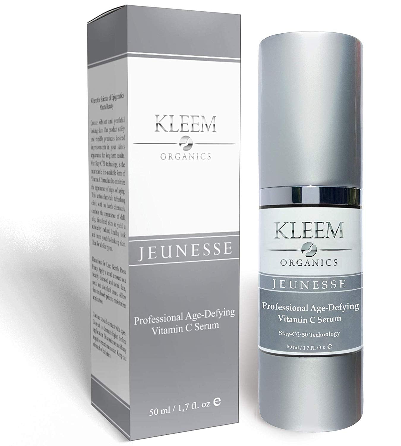 Kleem Organics Vitamin C Serum with Hyaluronic Acid for Face and Eye Stay-C 50 Technology (30 mL) Packaging may Vary