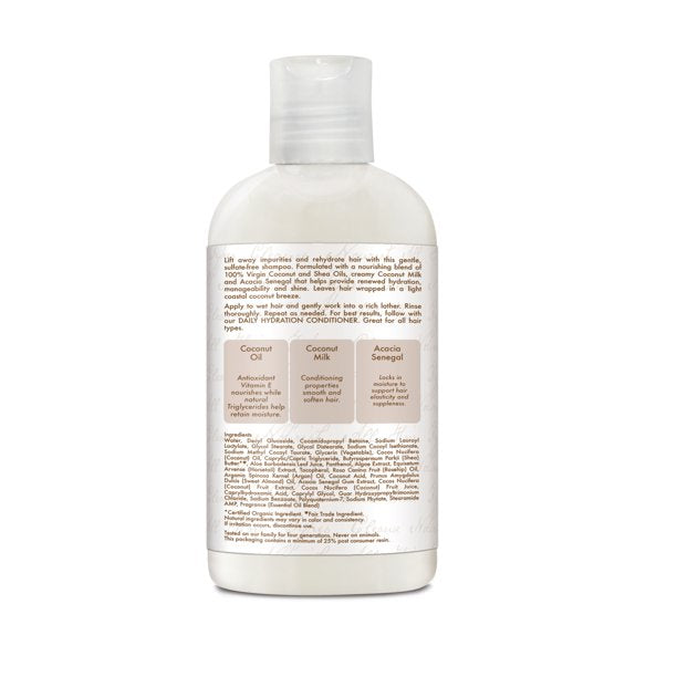SheaMoisture 100% Virgin Coconut Oil Daily Hydration Shampoo for all hair types, 2 x 237 ml