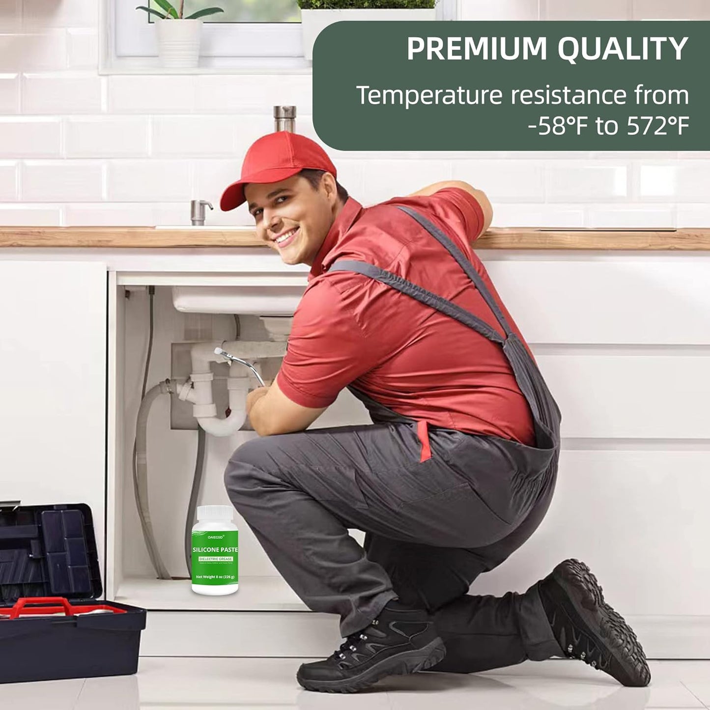 OAIEGSD Silicone Paste Dielectric Grease Used on Metal, Rubber and Plastic Parts 8oz (226g)