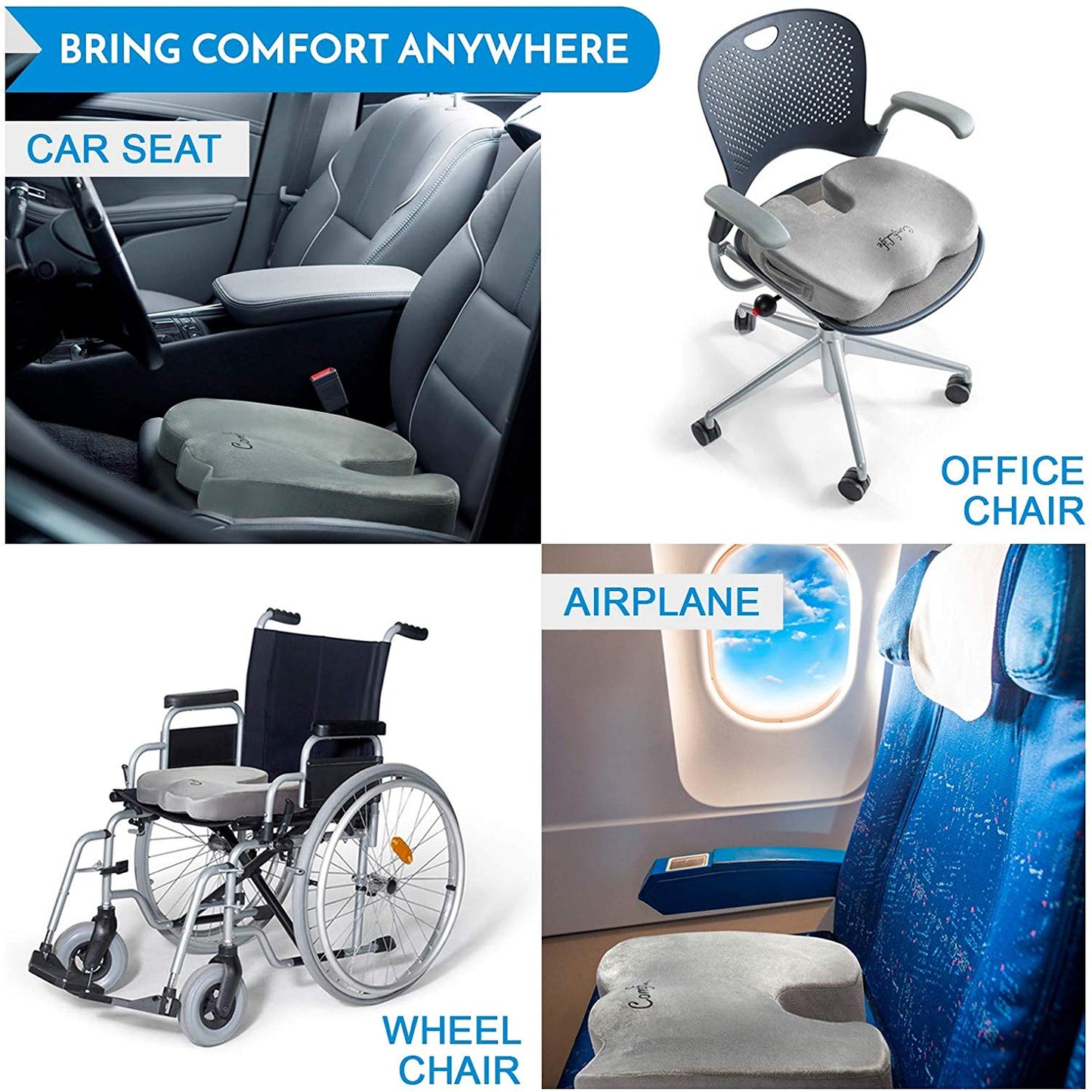 ComfiLife Gel Enhanced Seat Cushion for Tailbone Pain - Office Chair Car Seat Cushion