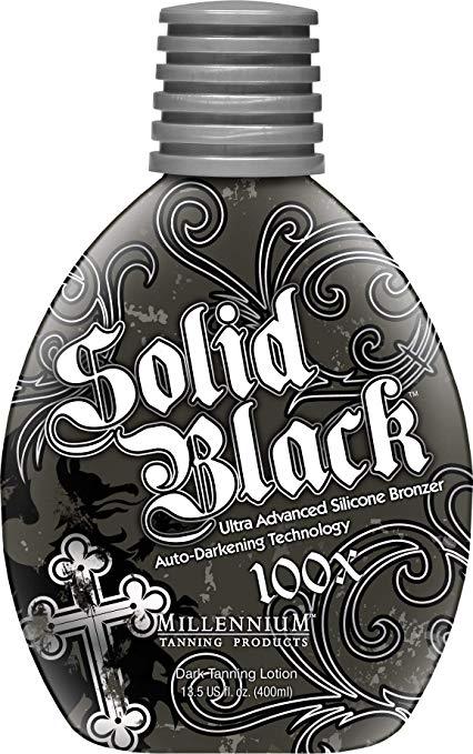 Millenium Tanning Solid Black Ultra Advanced Silicone Bronzer Dark Tanning Lotion 100x 13.5 oz