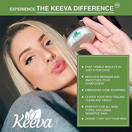 Keeva Organics Acne Treatment Cream With Secret Tea Tree Oil Formula 2 oz