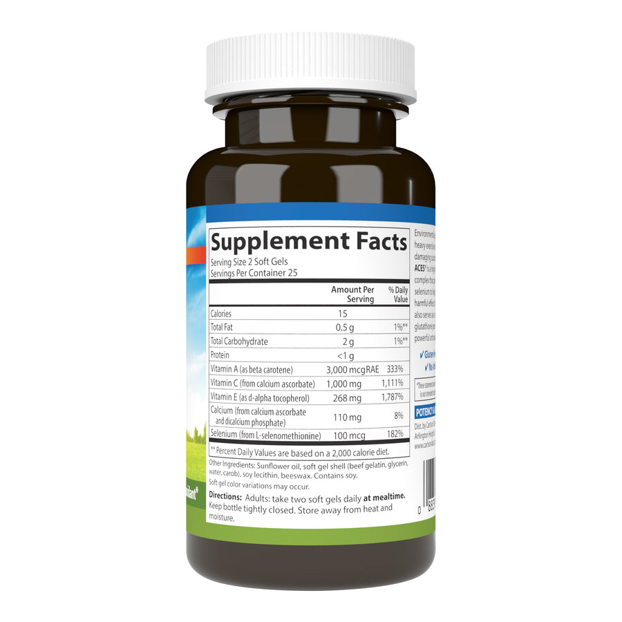 Carlson ACES Vitamin A, C, E + Selenium 50 Soft Gels Immune Support, Cellular Health & Antioxidant