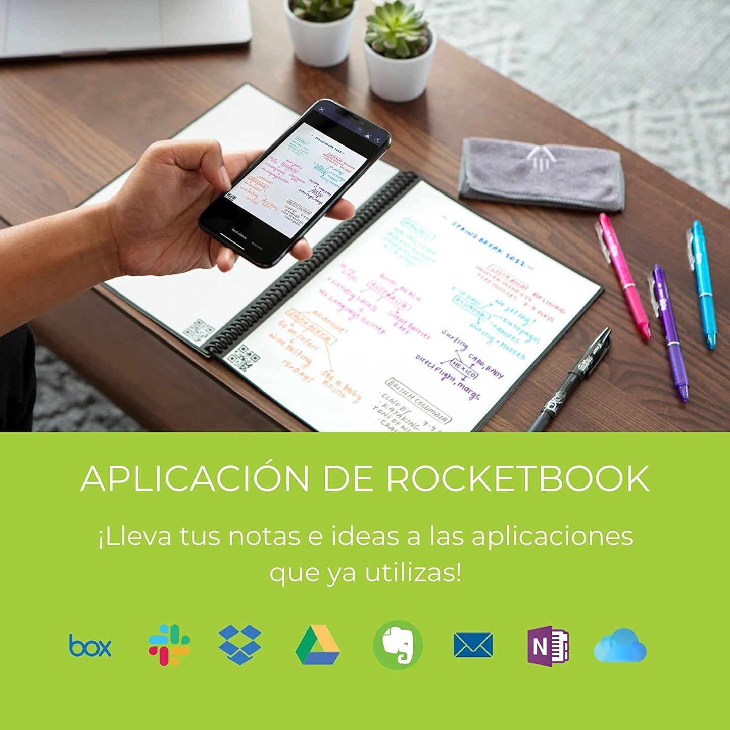 Rocketbook Smart Reusable Dot-Grid Eco-Friendly Notebook (8.5" x 11") TEAL