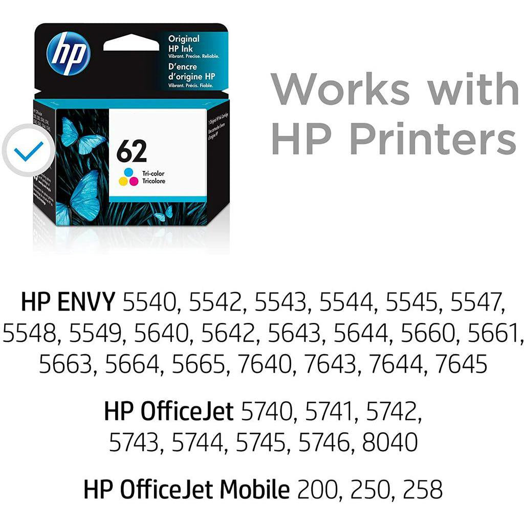 HP 62 Ink Cartridge Tri-Color C2P06AN