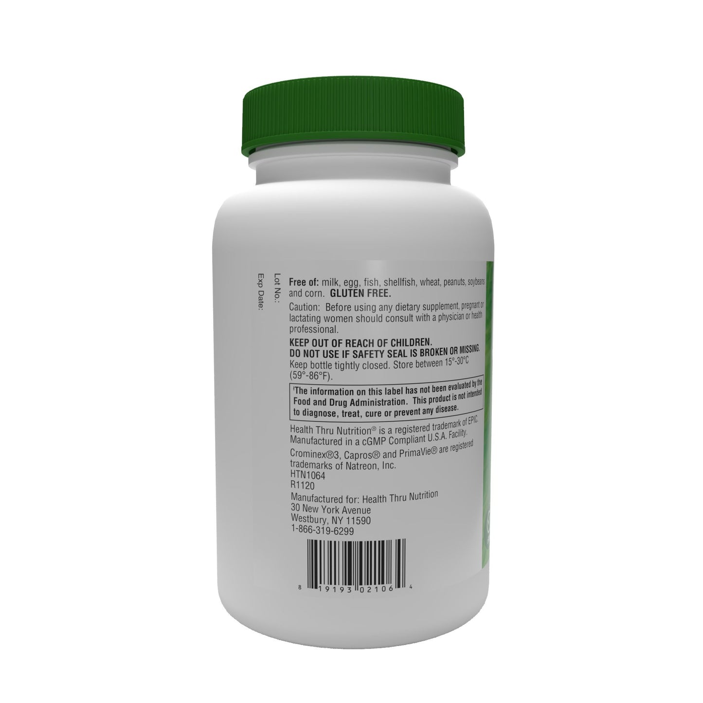 Health Thru Nutrition GlucoPro Max Berberine + Chromium Complex 1500MG 180 Tablets Support Healthy Blood Sugar