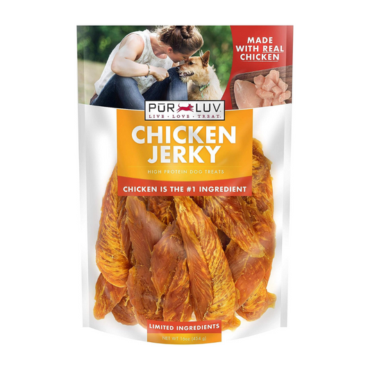 Pur Luv Chicken Jerky High Protein Dog Treats 16 oz / 454g