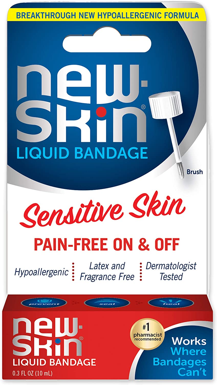 New Skin Sensitive Skin Liquid Bandage for Minor Cuts and Scrapes, 0.3 fl.oz / 10 ml