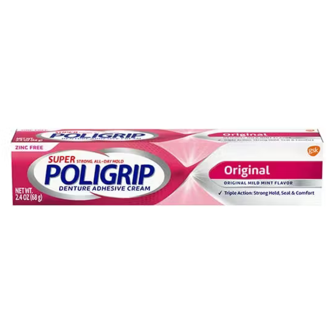 Poligrip Original Denture Adhesive Cream, 2.4 oz. / 68 g