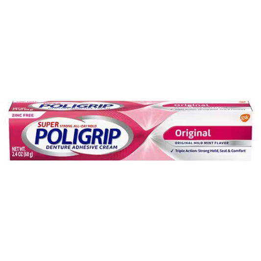 Poligrip Original Denture Adhesive Cream, 2.4 oz. / 68 g
