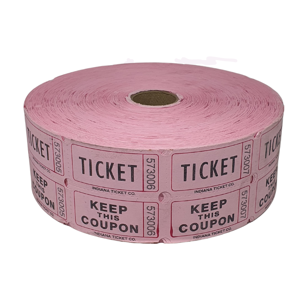 Indiana Ticket Company Raffle Tickets, 1000 Tickets per Roll