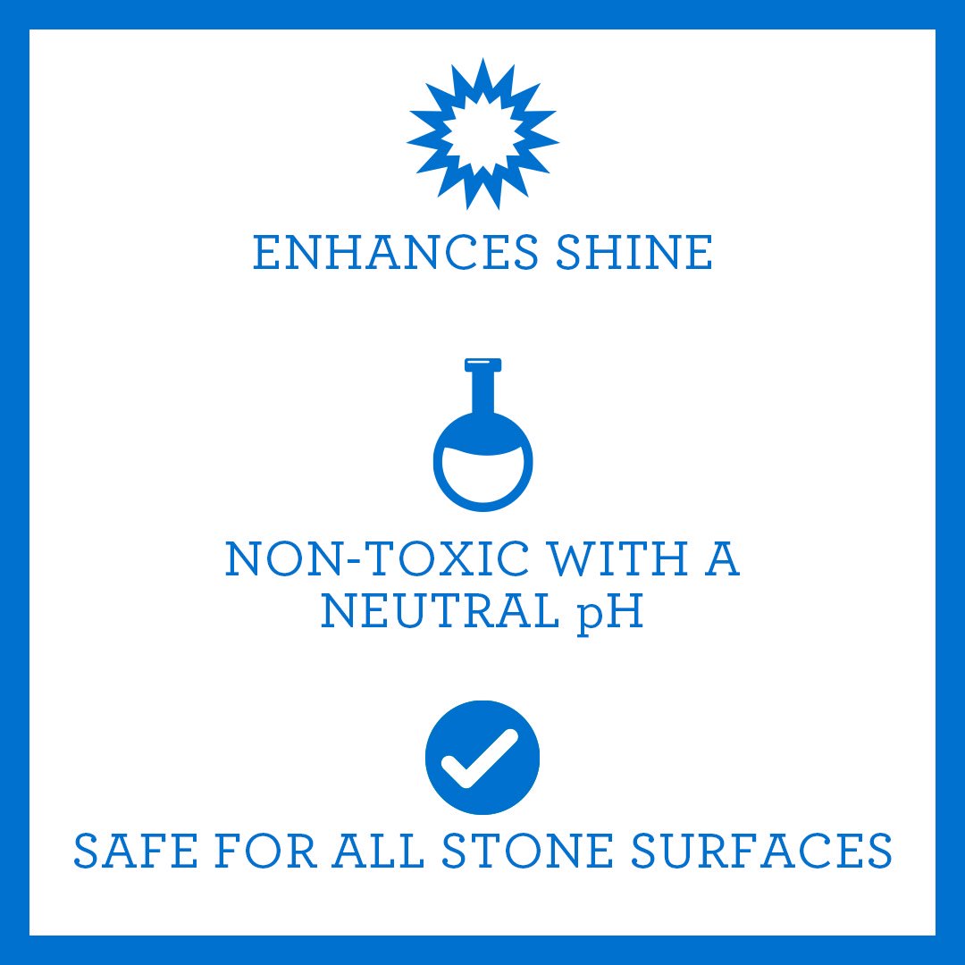 TriNova Daily Granite Cleaner & Polish - Enhances Shine and goes on Streakless 18 oz