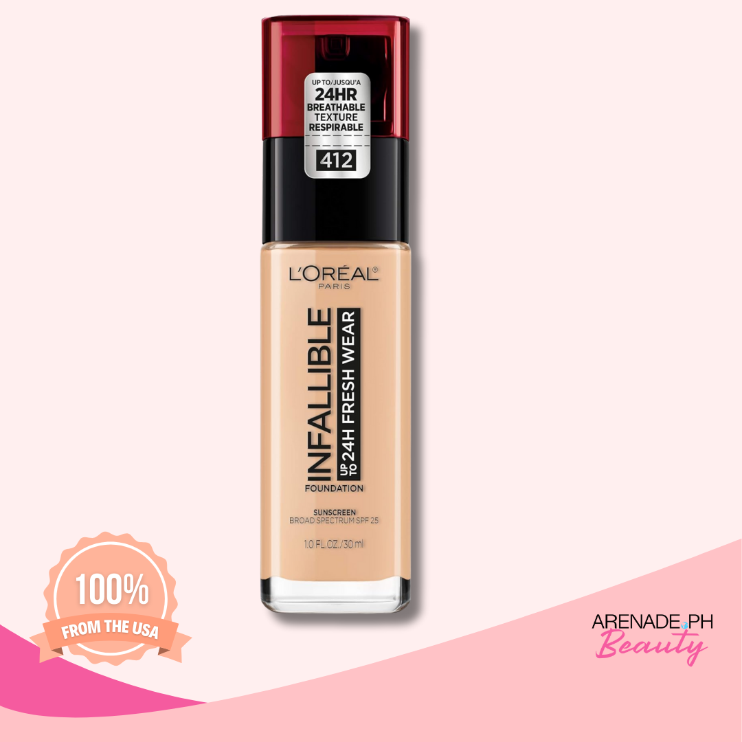 L'Oreal Paris Infallible Foundation Up to 24H Fresh Wear with Sunscreen SPF 25 1.0fl oz/ 30ml