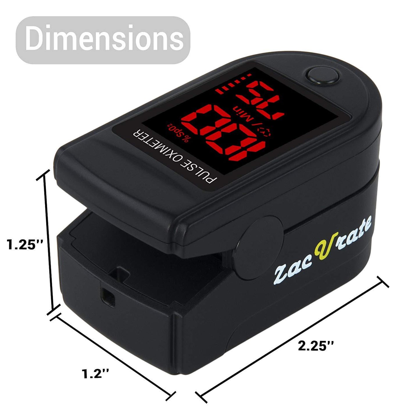 Zacurate Pro Series 500DL Fingertip Pulse Oximeter Blood Oxygen Saturation Monitor (Mystic Black)
