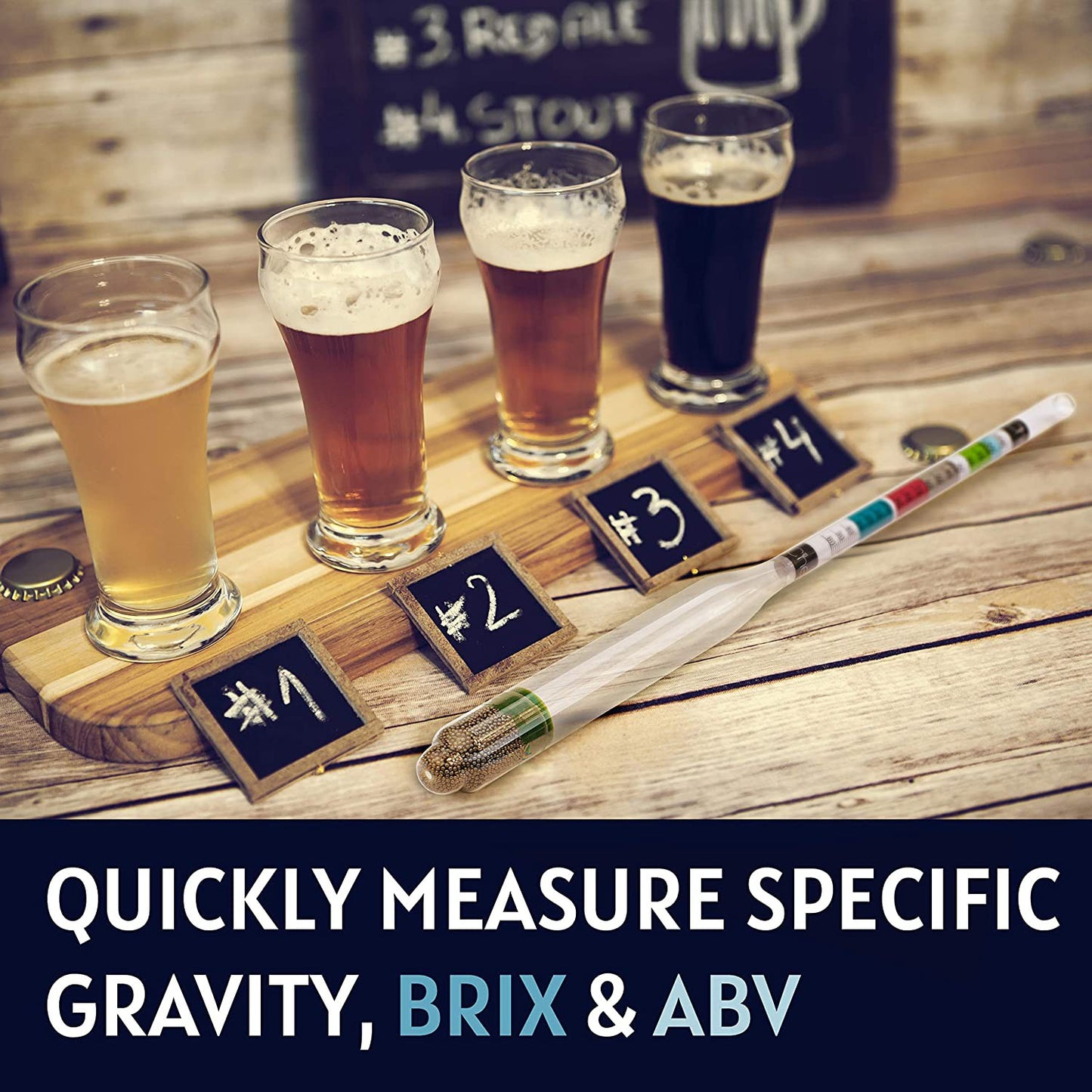 Chefast Hydrometer and Test Jar for Wine, Beer, Mead and Kombucha Combo Kit