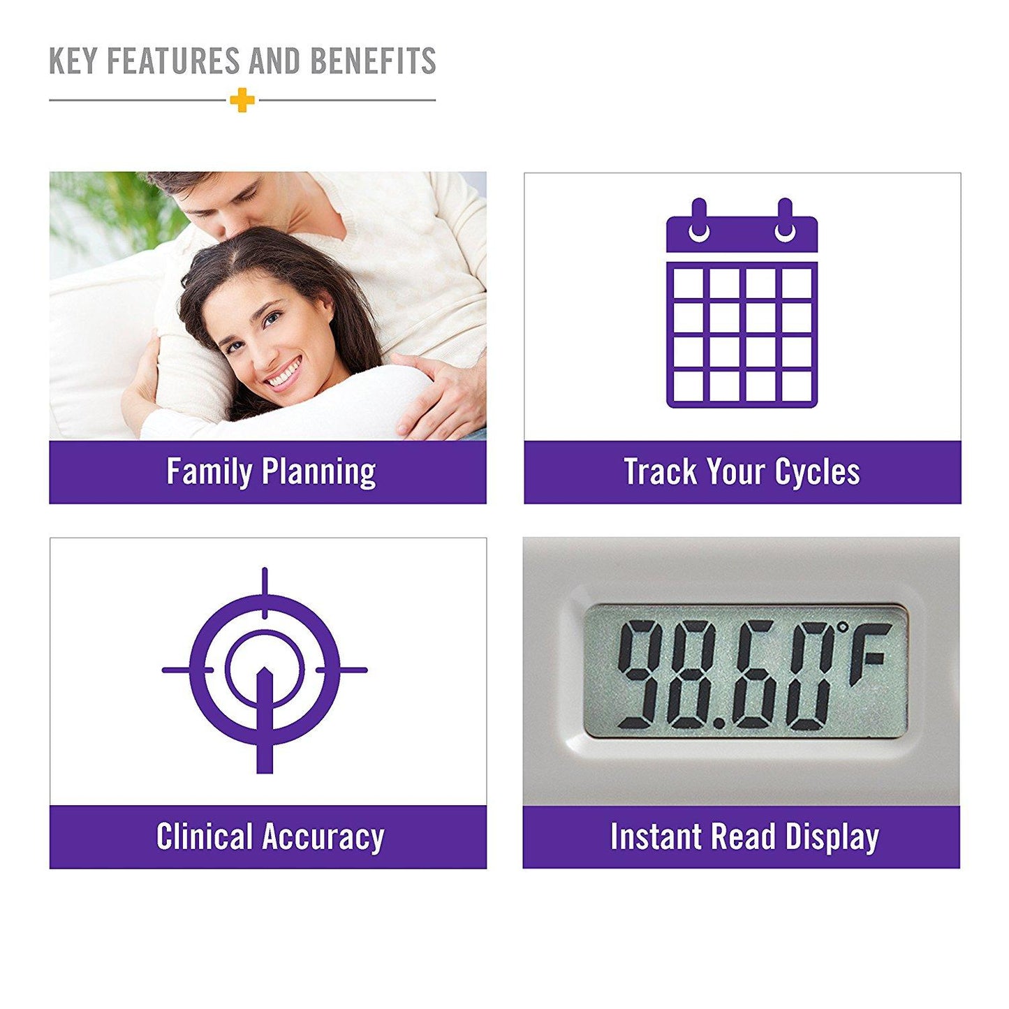 MABIS Digital Basal Body Temperature Thermometer For Natural Family Planning White & Pink