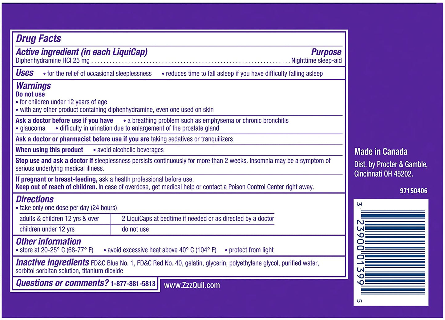 Vicks ZzzQuil Nighttime Sleep-Aid Liquicaps 24 Count PACKAGING MAY VARY NO BOX