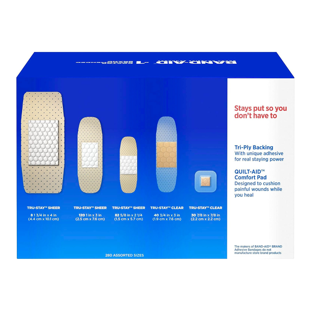 Band-Aid Brand Adhesive Bandages Family Pack Assorted Sizes 280 Count
