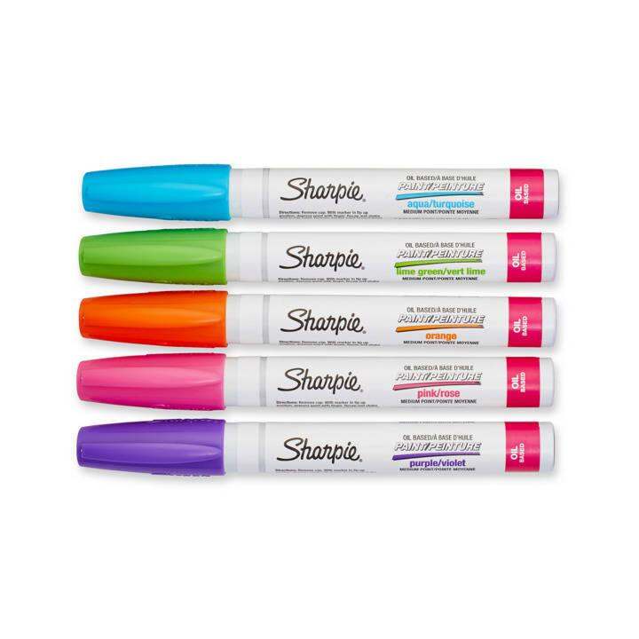Sharpie Oil-Based Paint Markers, Medium Point #1770459 Assorted Colors, Set of 5