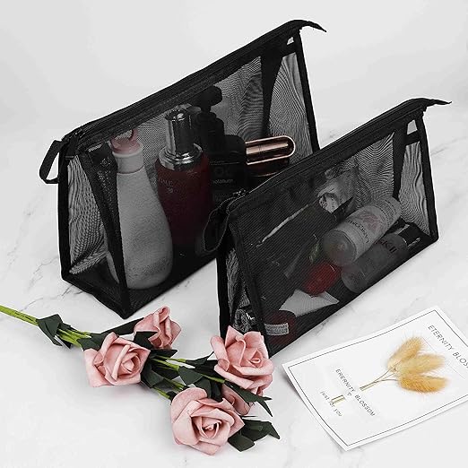 Mesh Bag Makeup Pouch, Black