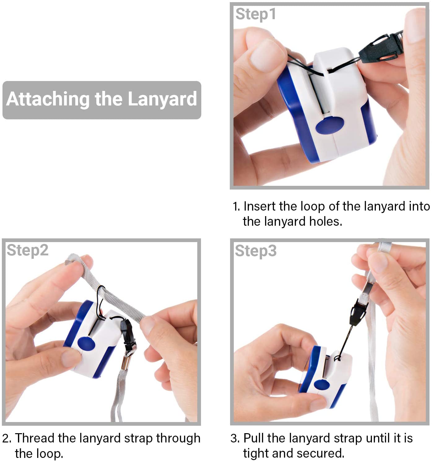 Zacurate 500BL Fingertip Pulse Oximeter Blood Oxygen Saturation Monitor with Batteries and Lanyard Included (Navy Blue)