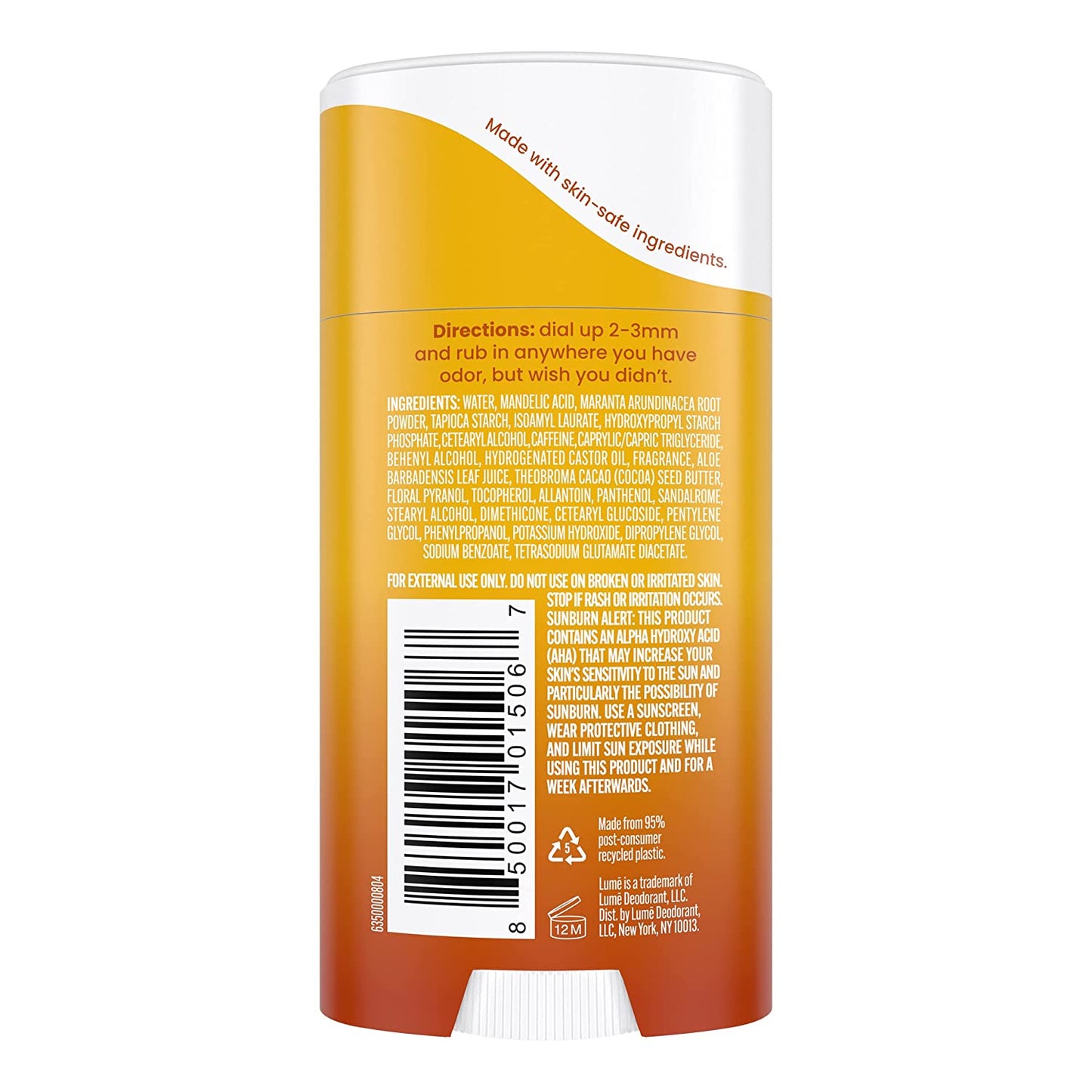 Lume Whole Body Deodorant - Invisible Cream Stick (Toasted Coconut) - 2.2 ounce | 62g