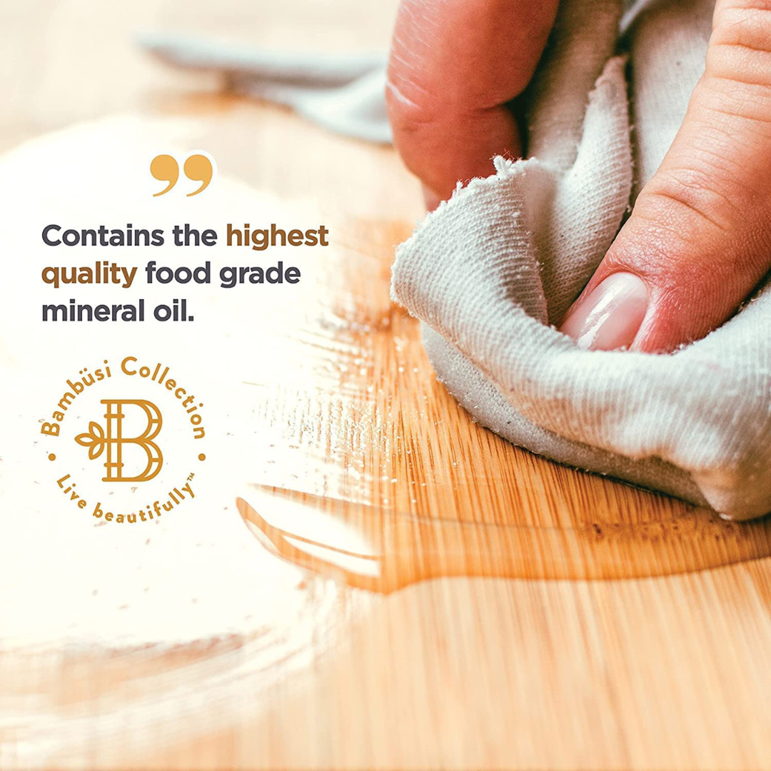 Bambusi Collection Food Grade Mineral Oil For Cutting Boards & Kitchen Items - 236ml