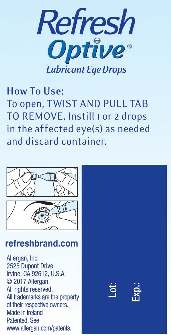 Refresh Optive Lubricant Eye Drops 30 Vials 0.4 mL each Sterile PACKAGING MAY VARY