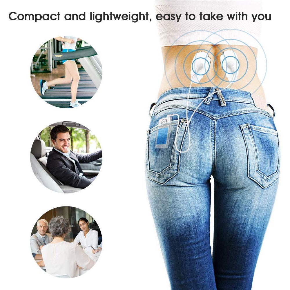 NURSAL EMS TENS Unit Muscle Stimulator with 8 Electrode Pads Rechargeable 16 Modes