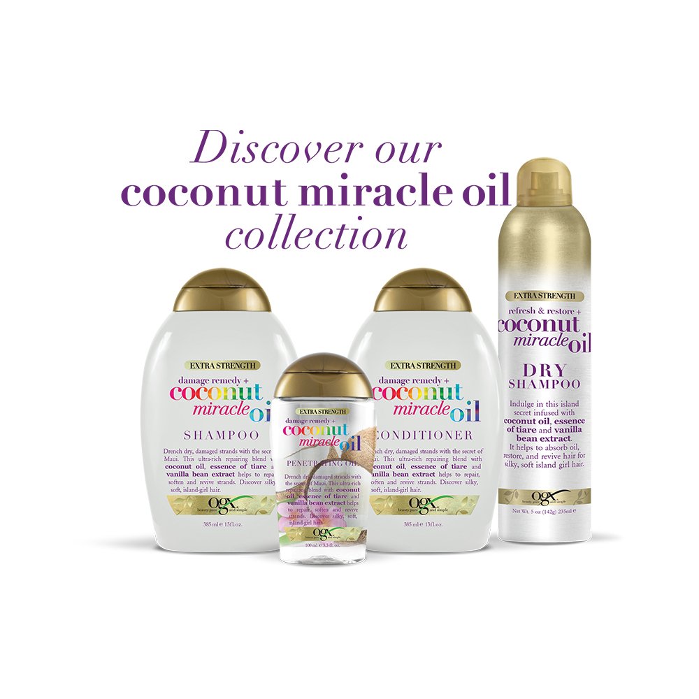 OGX Extra Strength Damage Remedy + Coconut Miracle Oil Conditioner, 385 mL