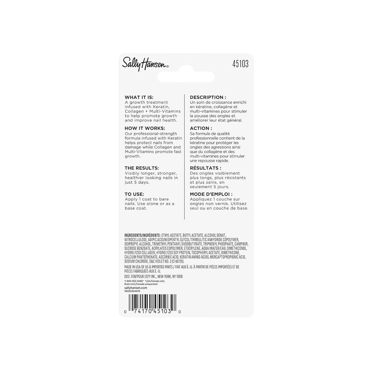 Sally Hansen Nail Growth Miracle Treatment Croissance 13.3mL / 0.45 Oz