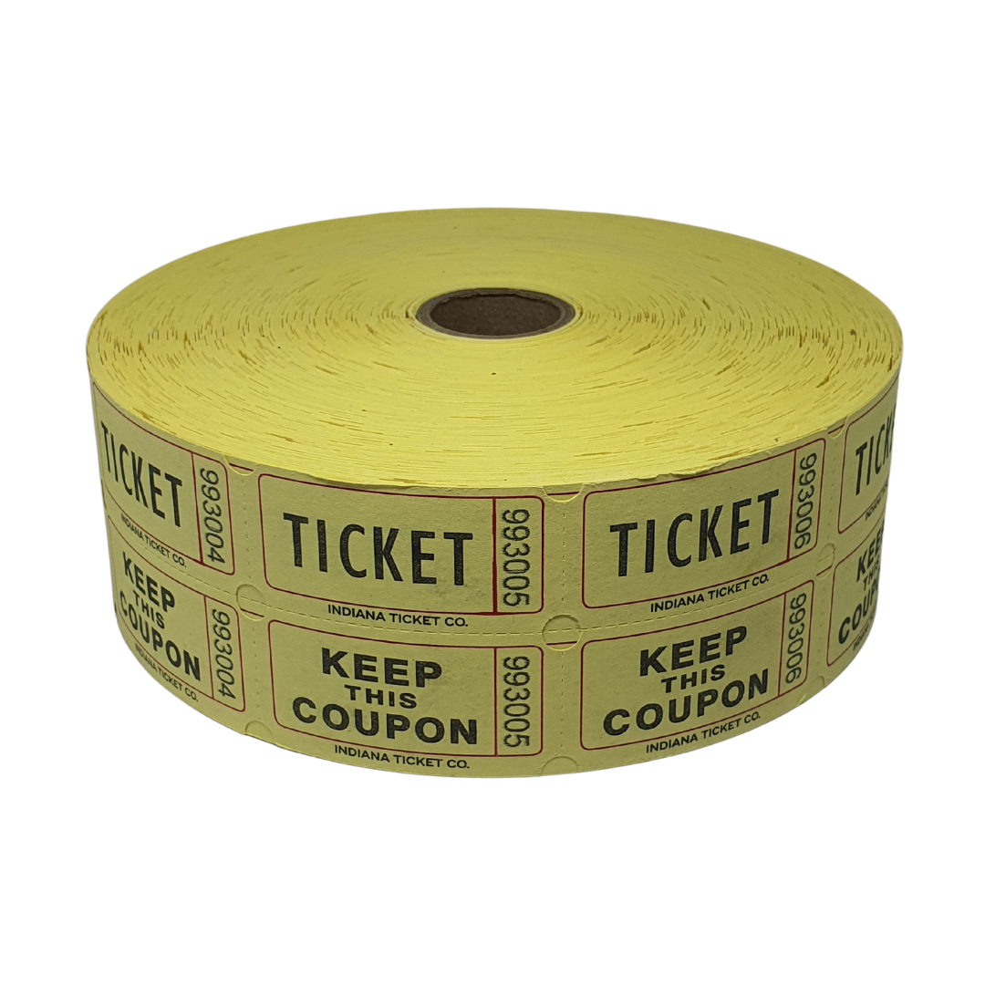 Indiana Ticket Company Raffle Tickets, 1000 Tickets per Roll