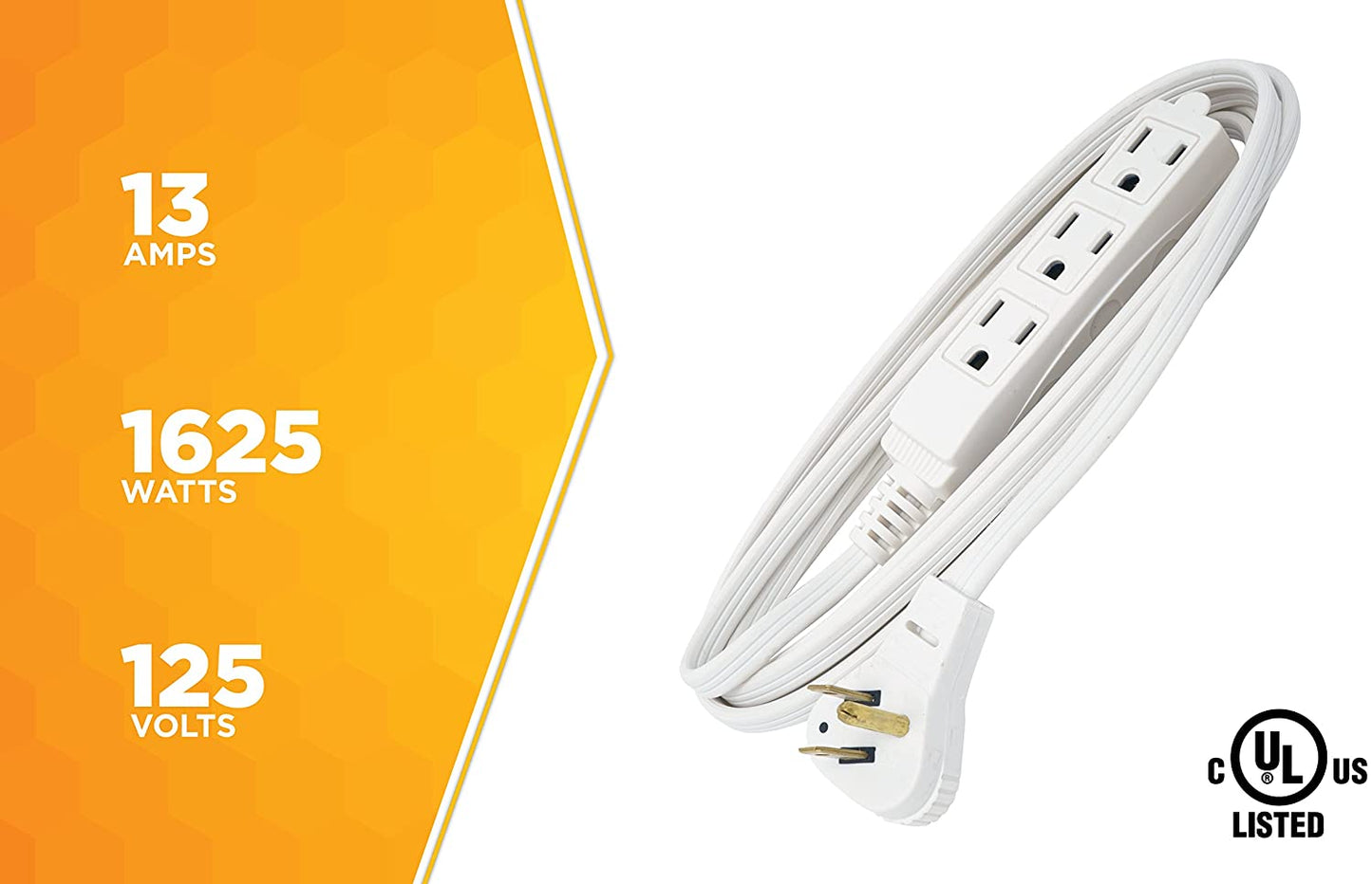 Woods SlimLine 2241 16/3 Flat Plug Indoor Extension Cord