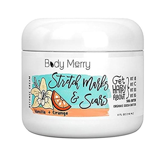 Body Merry Vanilla + Orange Stretch Marks & Scars with Shea & Cocoa Butter Cream, 4floz 118ml