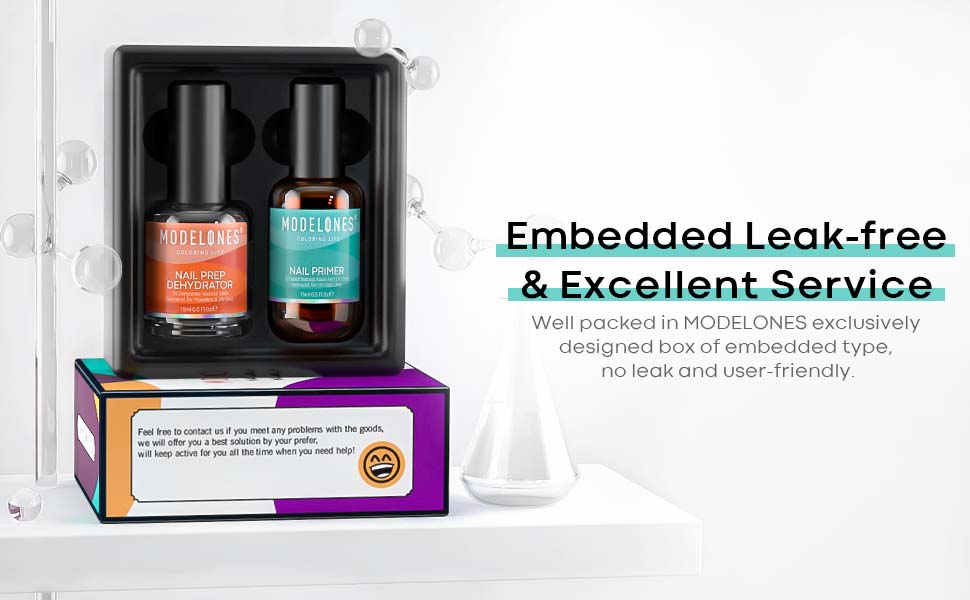 Modelones Coloring Life Nail Prep Dehydrator and Nail Primer Set 0.5 Fl Oz (15ml)