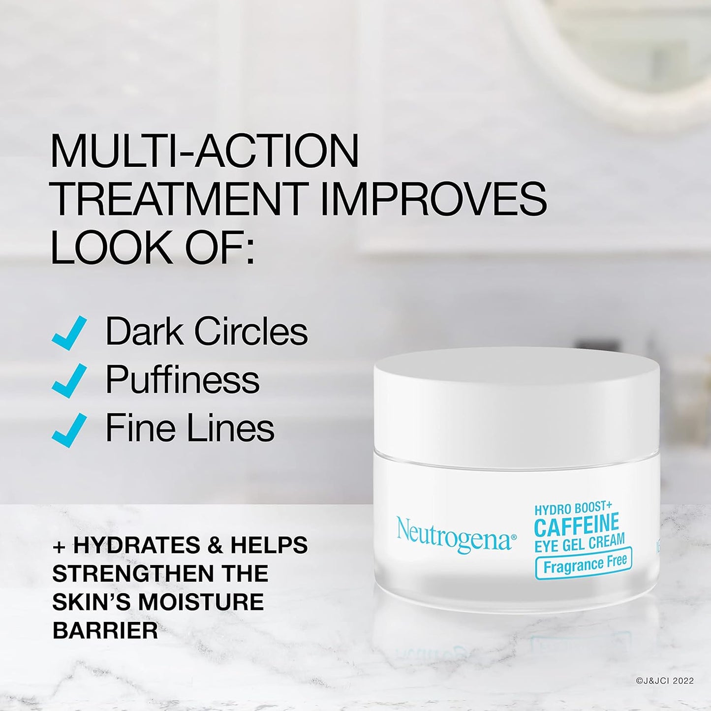 Neutrogena Hydro Boost + Caffeine Eye Gel Cream Fragrance-Free, 14 g / 0.5 oz.