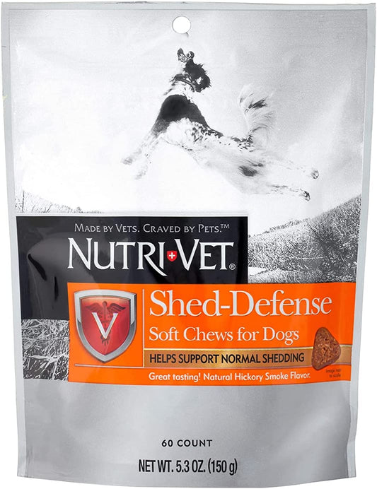 Nutri-Vet Shed Defense Soft Chews for Dogs Hickory Smoke Flavor, 5.3OZ APPROX. 60 SOFT CHEWS