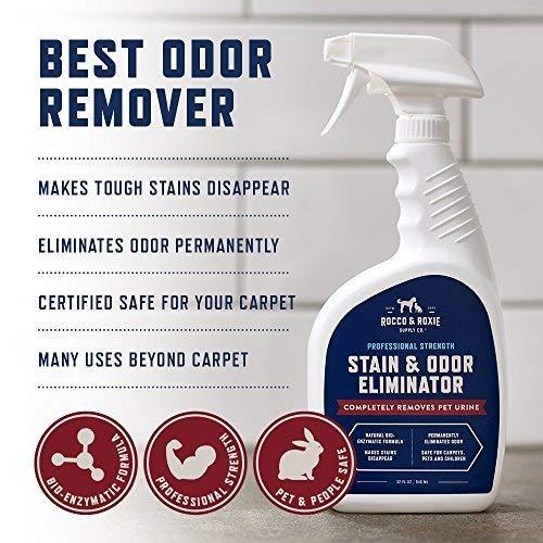 Rocco & Roxie Professional Strength Stain & Odor Eliminator Enzyme-Powered Pet Odor & Stain Remover for Dog and Cats Urine 32 fl. oz