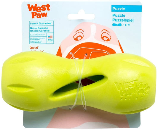 West Paw Zogoflex Qwizl Dog Puzzle Treat Toy for Chew Aggressive Dogs, Non-Toxic, Large