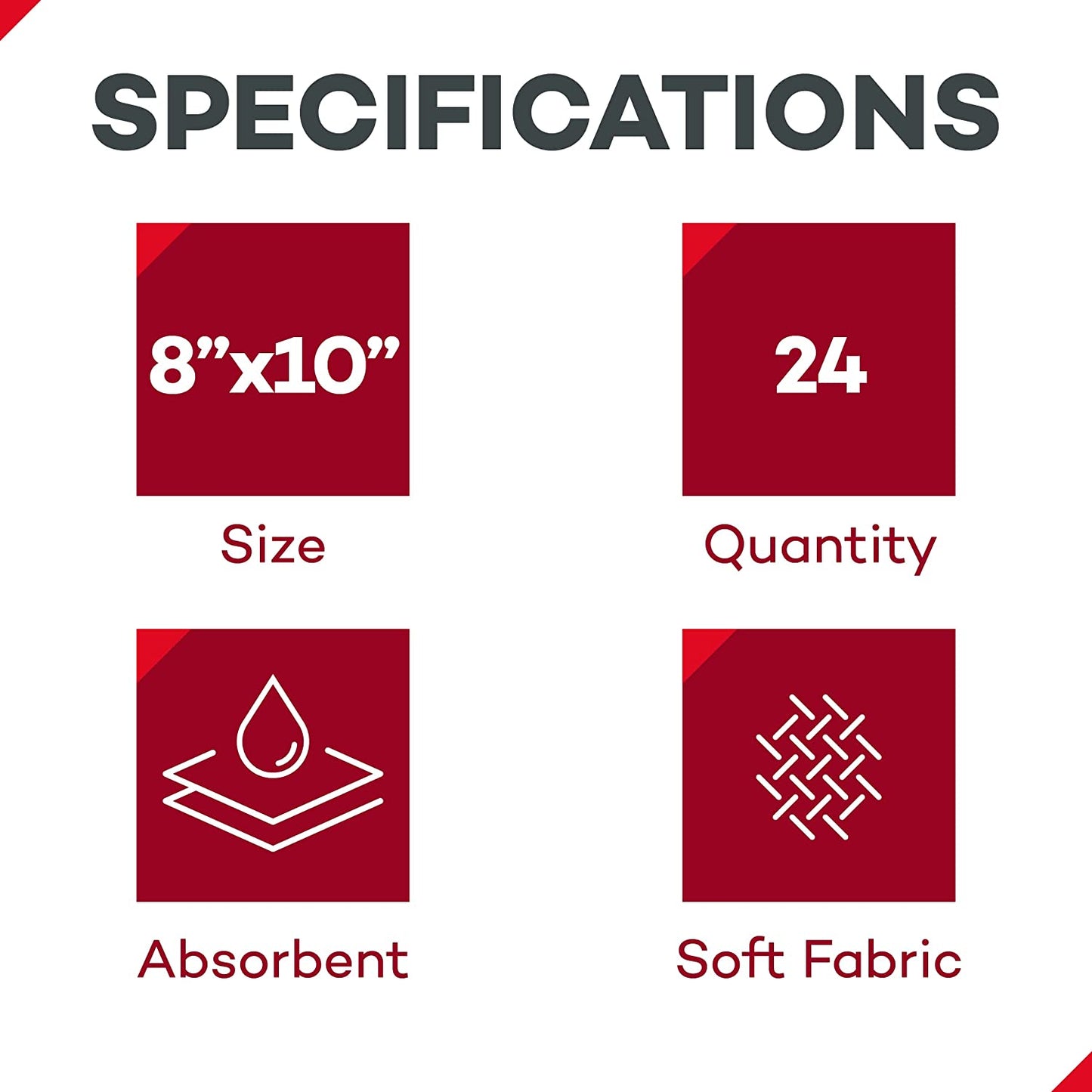 Dealmed Combine Pads Sterile Wound Dressing For First Aid Kit 8" x 10" 24 Pads