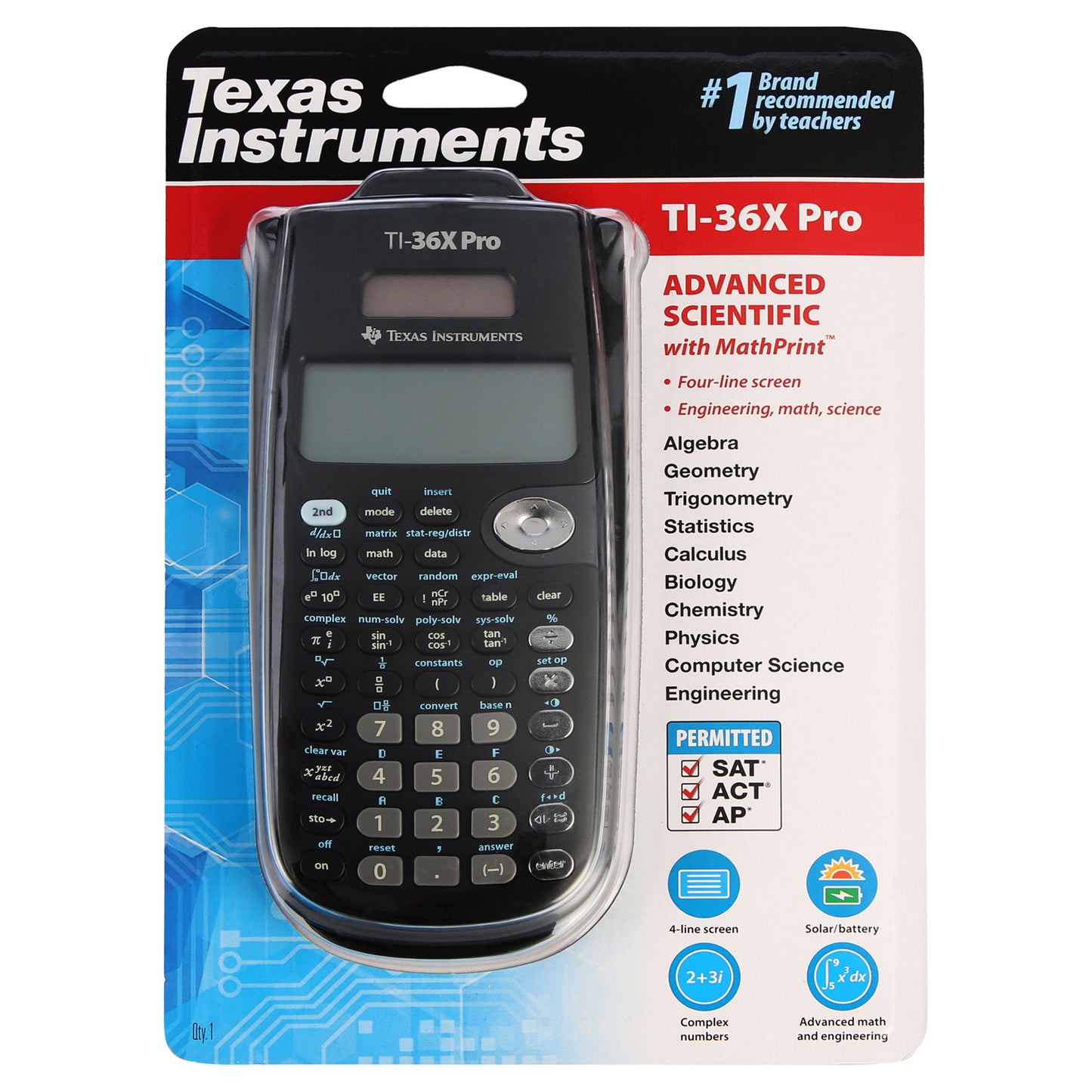 Texas Instruments TI-36X Pro Advance Engineering/Scientific Calculator with MathPrint, Black