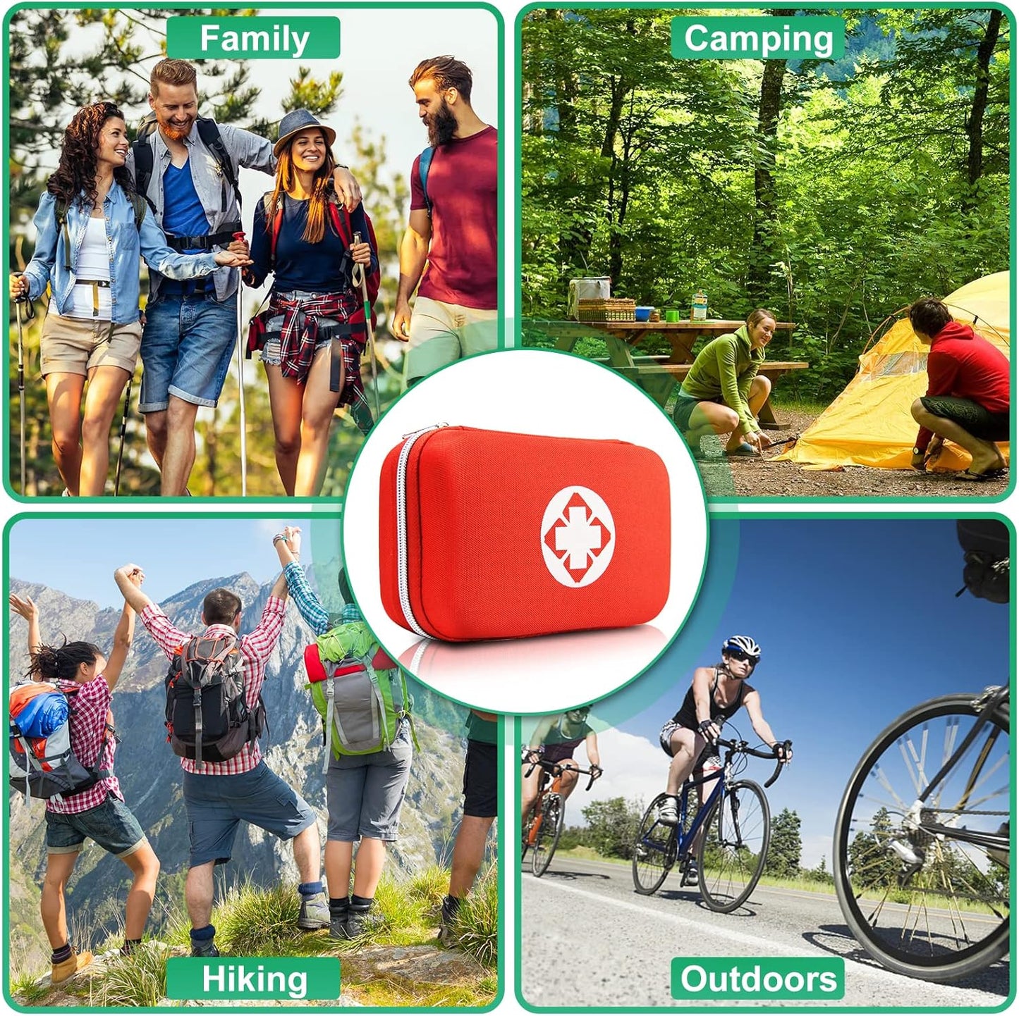 Car First Aid Kits Survival Gear Small Emergency Kit 275 Pieces (Travel Size)