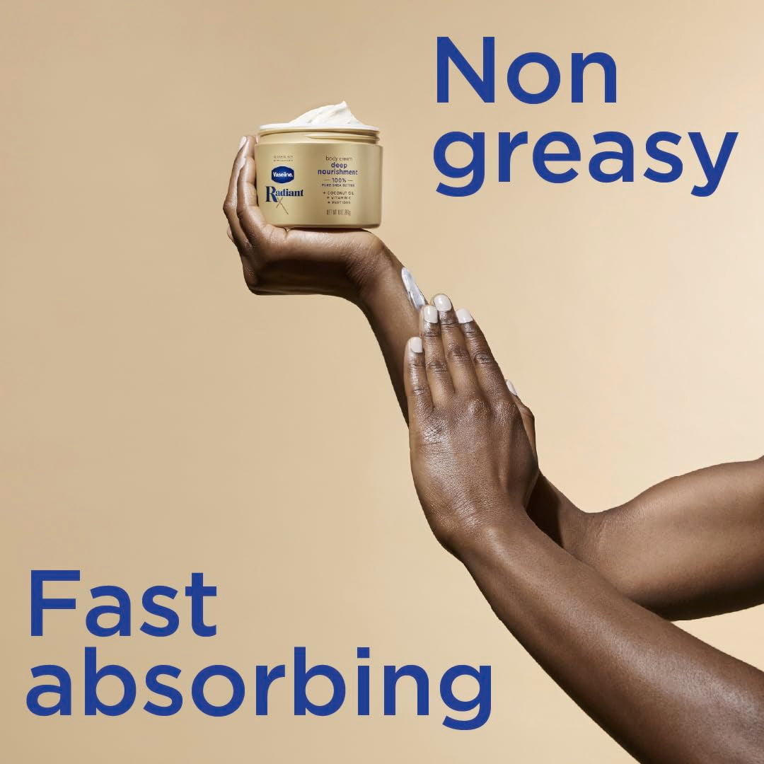 Vaseline Radiant X Deep Nourishment Body Cream, 283 g / 10 oz.