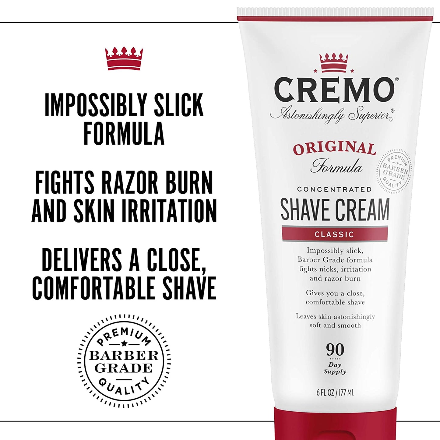 Cremo Original Formula Concentrated Shave Cream Classic 6 Fl Oz (177ml)
