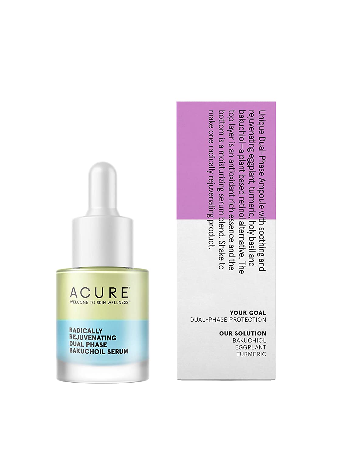 ACURE Rejuvenating Dual Phase Bakuchiol Serum Provides Anti-Aging Support, 0.67 fl.oz / 20ml