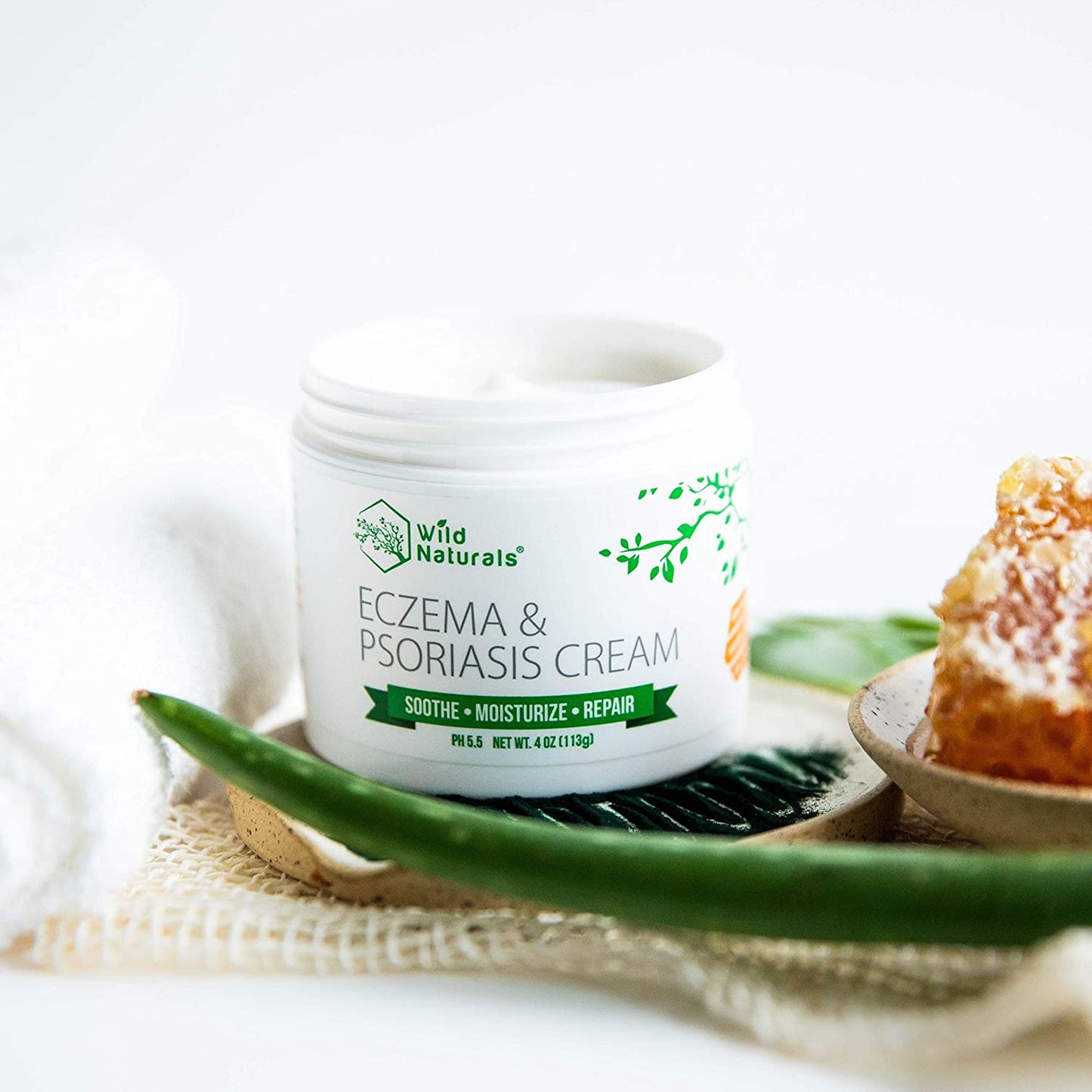 Wild Naturals Eczema Psoriasis Cream Soothes, Moisturizes & Repair Skin, 4 oz. / 113g